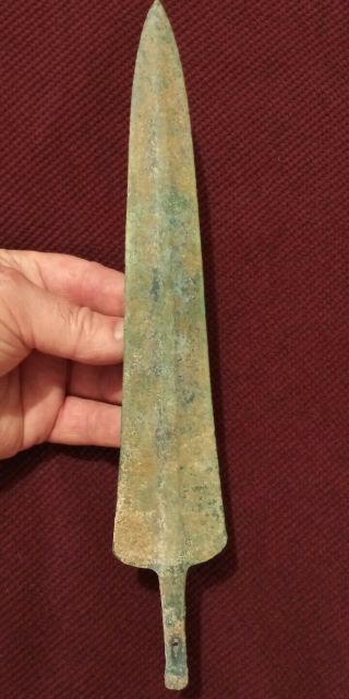 Museum Quality 2000 B.  C.  Ancient Luristan Bronze Large Spear Point