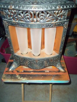 Antique Ge General Electric Luminous Radiator Space Heater 3 Tipped Bulbs Look