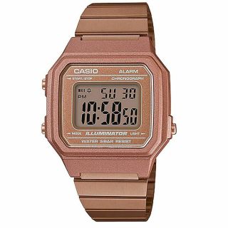 Casio B650wc - 5a Retro Digital Square Unisex Watch Rose Gold D650wc 50m Wr
