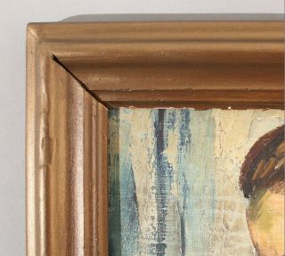 Antique Orig FREDERICK BUCHHOLZ Post - Impressionist Nude Woman Portrait Painting 5