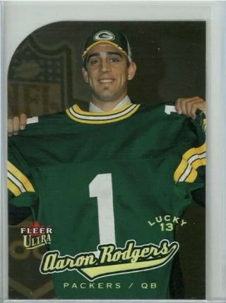 2005 Fleer Ultra Aaron Rodgers Rc Lucky 13 Gold Medallion Die Cut Packers Rc