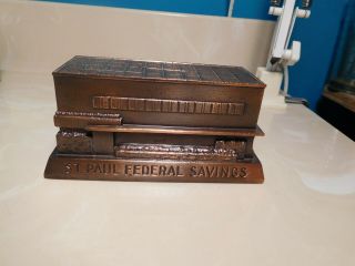 Vintage Banthrico Metal Souvenir Trap Bank St Paul Federal Savings Chicago