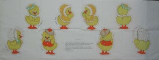 Vintage Four Cute Chicks Chicks Cut & Sew Panel 100 Cotton