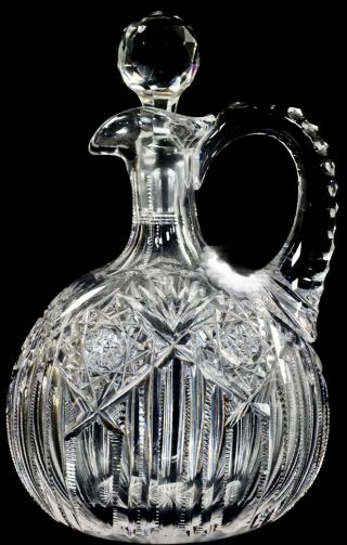 Antique Abp Heavy Deeply Cut J.  Hoare Cut Glass Whiskey Decanter Bottle
