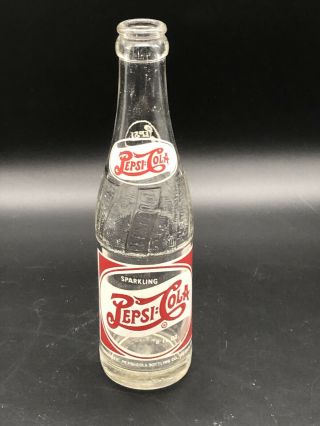 Vintage 8 Oz Pepsi Cola Bottle Red & White Painted 1950’s Sedalia,  Missouri