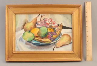 Orig Frederick Buchholz Post - Impressionist Fruit Bowl Still Life Oil Painting