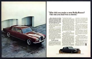 1966 Rolls - Royce Silver Shadow Sedan Photo " Design " 2 - Page Vintage Print Ad