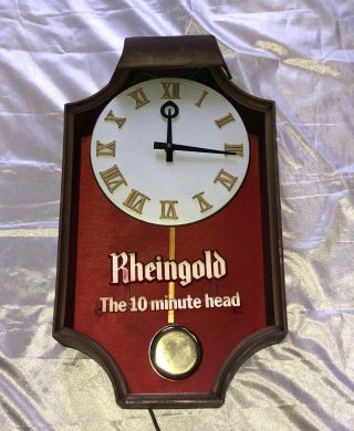 Rheingold Extra Dry Lager Beer,  Vintage Lighted Clock