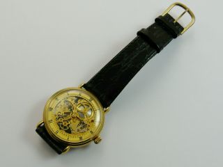 Vintage 1980s Swiss Made Skeleton Gents Wristwatch Vgc