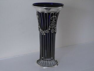 Antique Art Nouveau Solid Silver Vase
