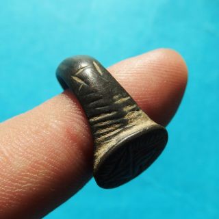 AUTHENTIC MEDIEVAL BIZANTINE BRONZE RING WITH HANDCARVED MARKS 5
