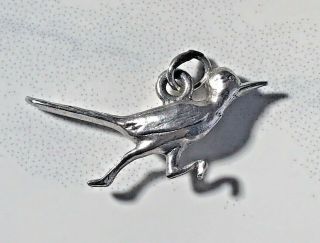 Vintage Sterling Silver Roadrunner Bird Charm 1885/t/p21