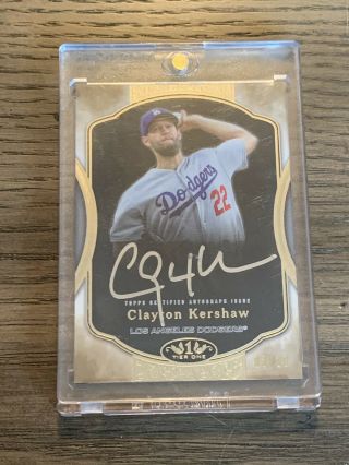 2020 Topps Tier One Clayton Kershaw Auto /10 Sp Dodgers