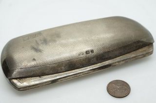 UNUSUAL VINTAGE ENGLISH SOLID STERLING SILVER GLASSES SPECTACLES CASE c1934 2