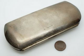 UNUSUAL VINTAGE ENGLISH SOLID STERLING SILVER GLASSES SPECTACLES CASE c1934 5