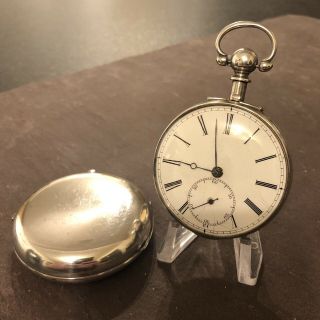 Antique 1864 Liverpool Pair Case Silver Fusee Pocket Watch Good Order