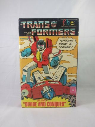 Transformers Vhs Volume 5 Divide Fhe Family Home Entertainment Vintage