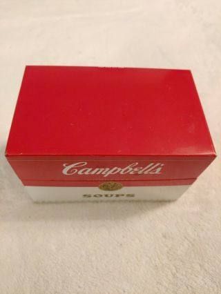 Vintage Campbell ' s Soup Metal Recipe Tin Box with Hinged Lid 2