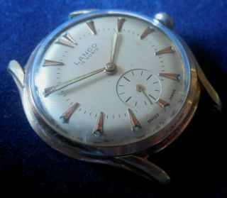Vintage 1950s LANCO 15 Jewels Swiss Made Running Wristwatch 2