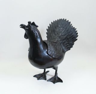 Fine Antique Chinese Ming Dynasty (1368 - 1644) Bronze Rooster Censer