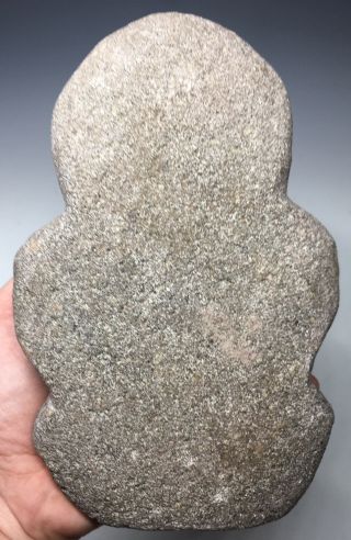 LARGE Pre - Columbian Volcanic Stone Human w/ Trophy Head Effigy Grinder Pestle 5