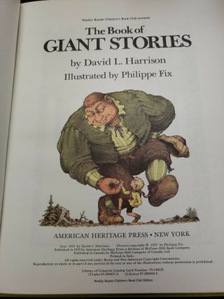 Vintage Kids Book The Book of Giant Stories David Harrison 1972 HB 2