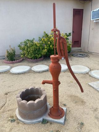 Old Red Jacket Davenport Iowa Cast Iron Mellon Top Hand Water Well Pump