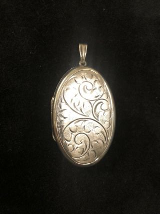 Extra Large Vintage Sterling Silver Picture Locket Pendant