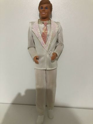 Barbie Dance Magic Ken Doll Vintage 1980s Mattel Sindy Figure White Disco Suit