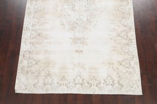 Antique Muted Distressed Kirman Geometric Area Rug Hand - knotted Oriental 6x10 ft 5