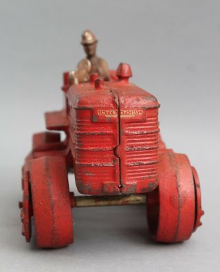 Antique Arcade Cast Iron International Diesel & Auburn Rubber Bulldozer Tractor 4