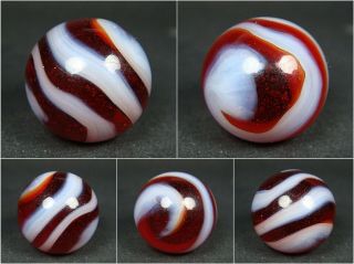 Vintage Marbles Akro Agate Cherry Red Snake 5/8 Stellar