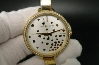 Old Stock Michael Kors Jaryn Mk3977 Gold Plated Quartz Women Watch