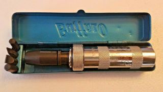 Vintage Buffalo No.  2500 Impact Driver W/ Blue Metal Case & 4 Bits Vg