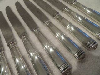 French Silver - Plate 8 Dinner Knives Christofle Malmaison Empire A84