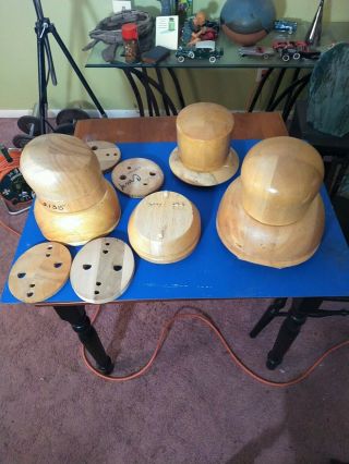 Vintage Millinery Wooden Head - Hat Block Forms And Others.