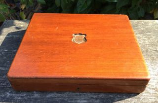 Old Vintage Antique Mahogany Wood 6 Place Setting Empty Cutlery Box Af