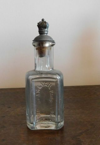 Vintage Perfume Bottle W/ Cork Metal Crown Top - Bean & Vail Bros.  Philadelphia