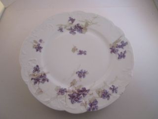 Vintage Haviland & Co Limoges France Violets Purple Flowers Dessert Salad Plate