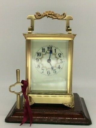 Antique French Carriage Clock C1895.  With Key.  Complete Overhaul In Dec.  2020.