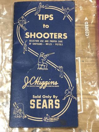 Vintage 1950’s Jc Higgins Only At Sears Tips To Shooters Booklet 24 Pages