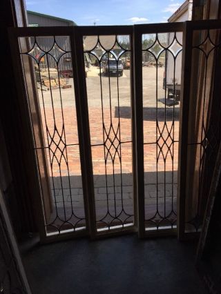 Sg 1378 4available Price Separate Beveled And Leaded Glass Window 14 X 44.  25