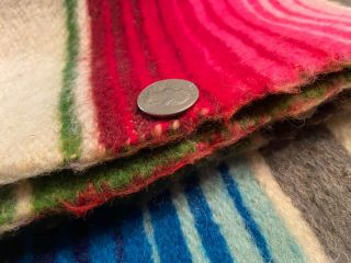 VTG Southwestern Mexican Serape Thick Reversible Wool Blanket Rug Tapestry 94x62 6