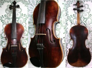 Old Antique German Antonius Stradivarius Violin Branded Back 4/4