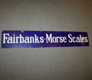 Antique Old Fairbanks – Morse Scales – Blue And White Porcelain Sign