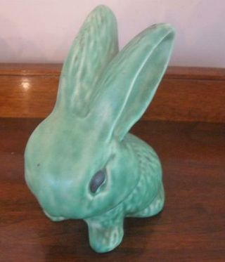 Vintage Sylvac Tall Snub Nose Green Colour Rabbit Figurine 990