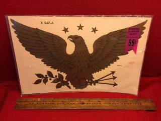 Nos Vtg Meyercord Decorator Decals Nip Eagle Stars X547 - A Usa 1960’s Patriotic