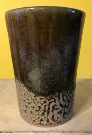 Vintage Pigeon River Pottery Stoneware Drip Glaze Cup Mug Glass T.  Bullen