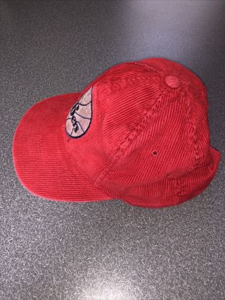 Vintage Philadelphia 76ers Sixers Throwback Retro Corduroy Hat Cap Red USA NBA 3