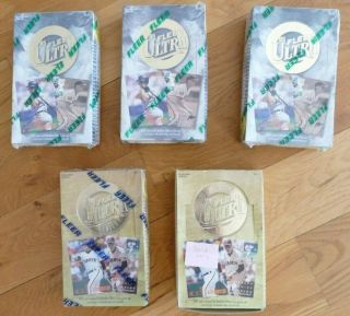1995 Fleer Ultra Baseball Card Boxes (2 Series 1,  3 Series 2)